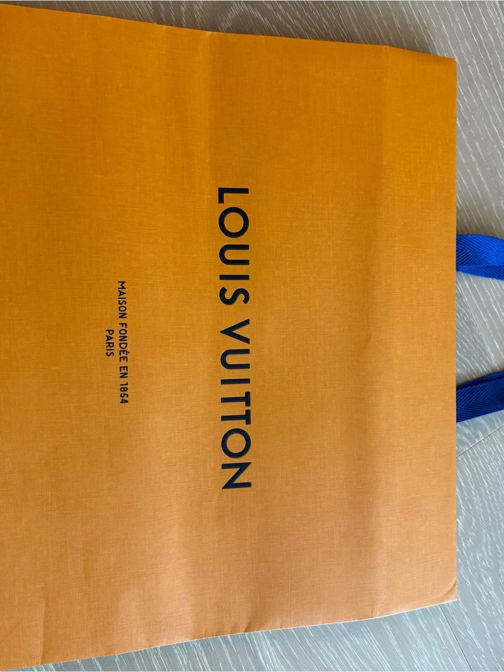 Louis Vuitton Signature Gift Bag Set with Blue Ribbon Handles